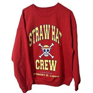One Piece Sweatshirt Mens Straw Hat Crew Monkey D Luffy Graphic Size XL